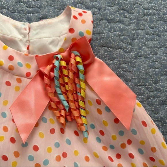 Iris & Ivy Dress Polka Dot Pleated Princess Bow Sleeveless Size 4 - Picture 5 of 8